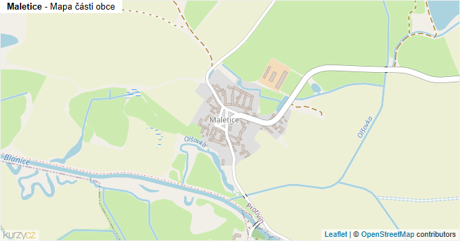 Maletice - mapa části obce
