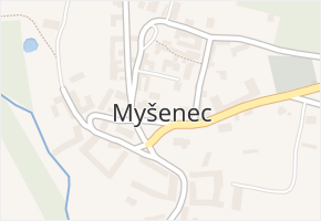 Myšenec v obci Protivín - mapa části obce