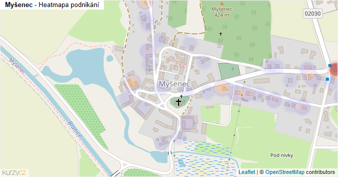 Myšenec - mapa podnikání