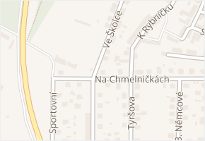 Na Chmelničkách v obci Protivín - mapa ulice
