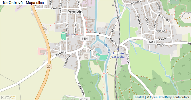 Na Ostrově - mapa ulice