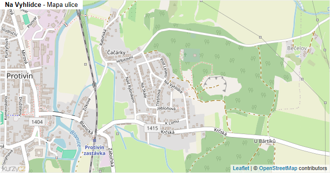 Na Vyhlídce - mapa ulice