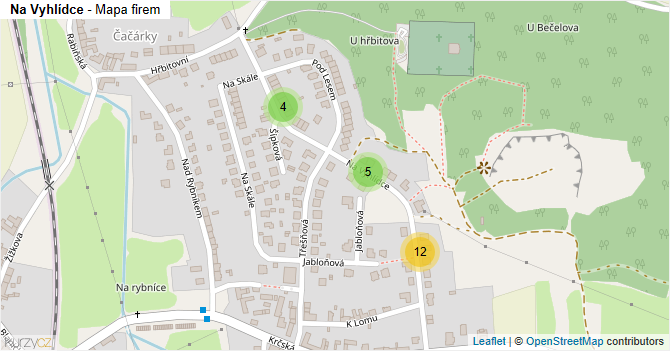 Na Vyhlídce - mapa firem