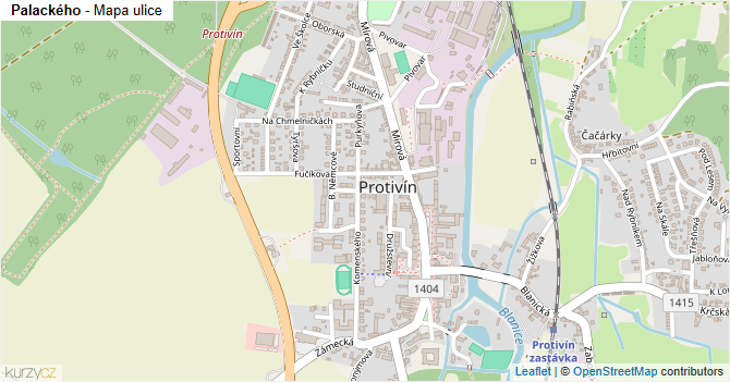 Palackého - mapa ulice