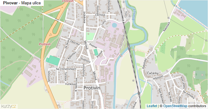 Pivovar - mapa ulice