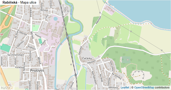 Rabiňská - mapa ulice