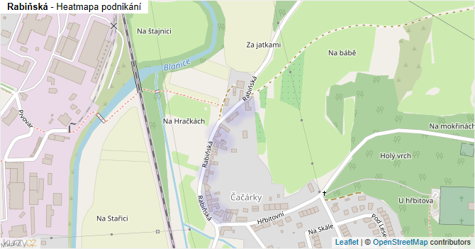 Rabiňská - mapa podnikání