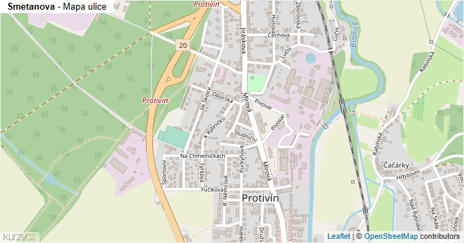 Smetanova - mapa ulice