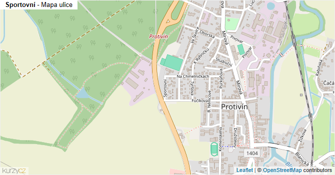 Sportovní - mapa ulice