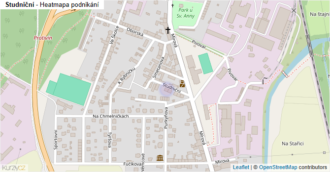 Studniční - mapa podnikání