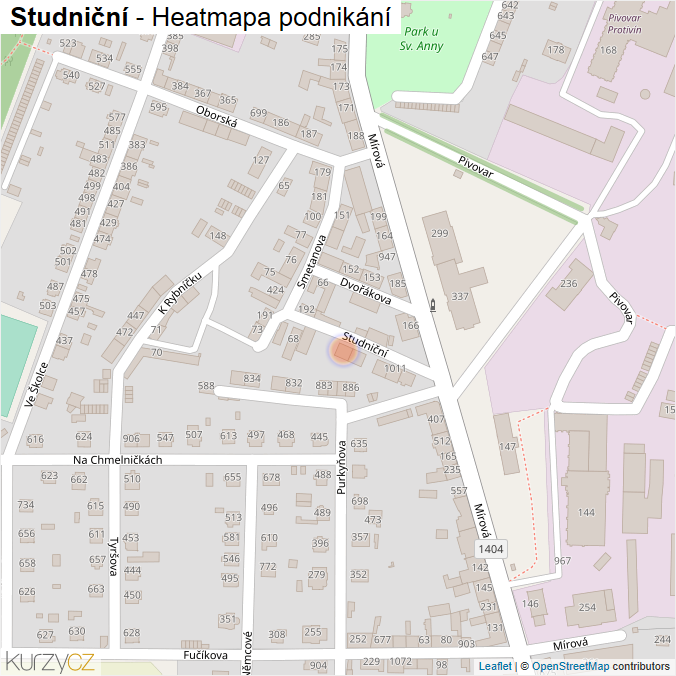 Mapa Studniční - Firmy v ulici.