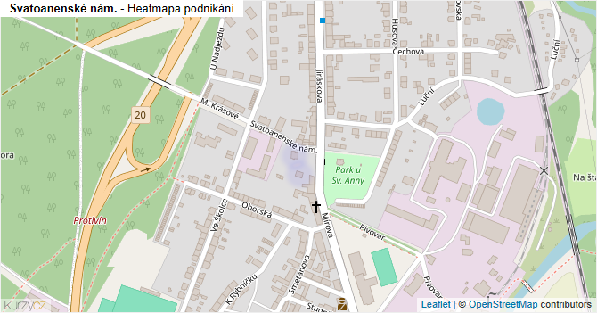 Svatoanenské nám. - mapa podnikání