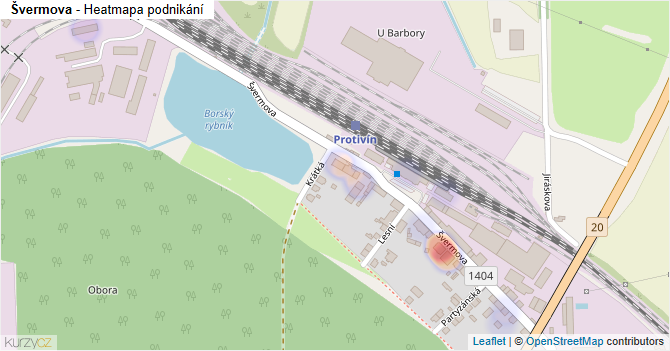 Švermova - mapa podnikání