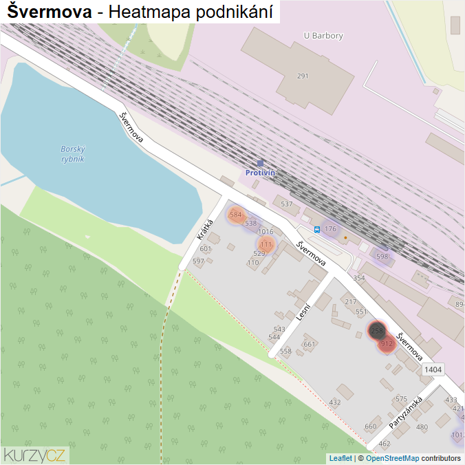 Mapa Švermova - Firmy v ulici.