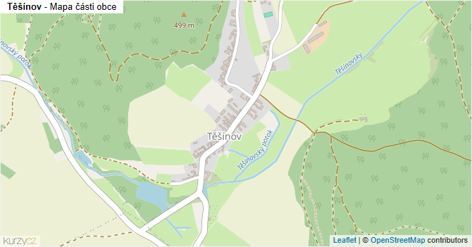 Těšínov - mapa části obce