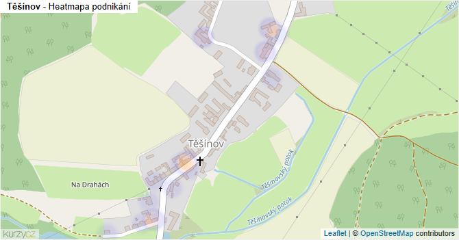 Těšínov - mapa podnikání
