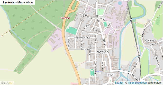Tyršova - mapa ulice