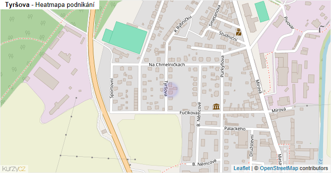 Tyršova - mapa podnikání