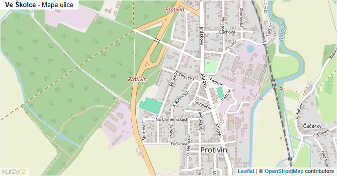 Ve Školce - mapa ulice