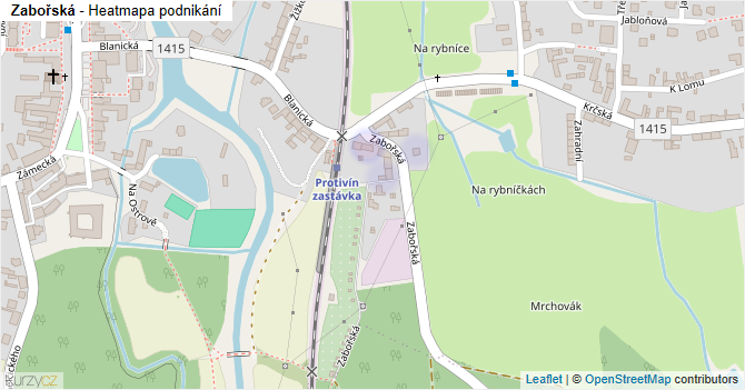 Zabořská - mapa podnikání
