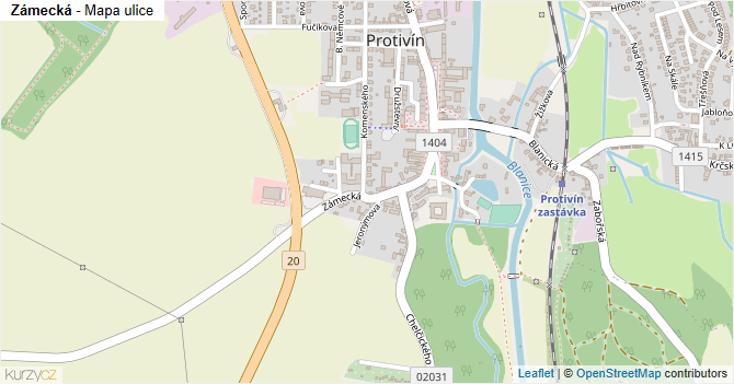 Zámecká - mapa ulice