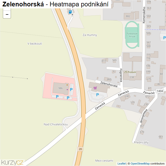 Mapa Zelenohorská - Firmy v ulici.