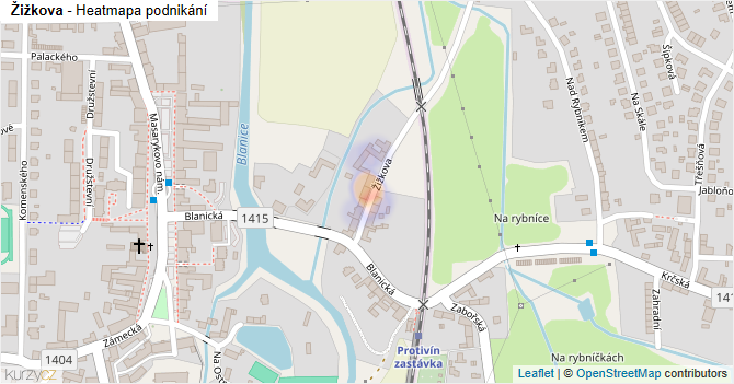Žižkova - mapa podnikání