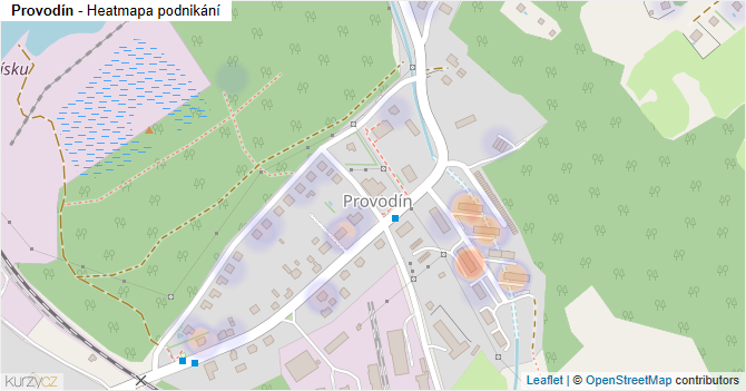Provodín - mapa podnikání