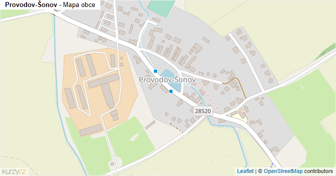 Provodov-Šonov - mapa obce