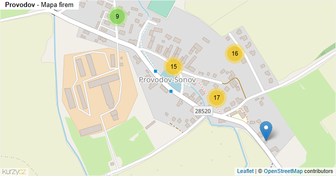 Provodov - mapa firem