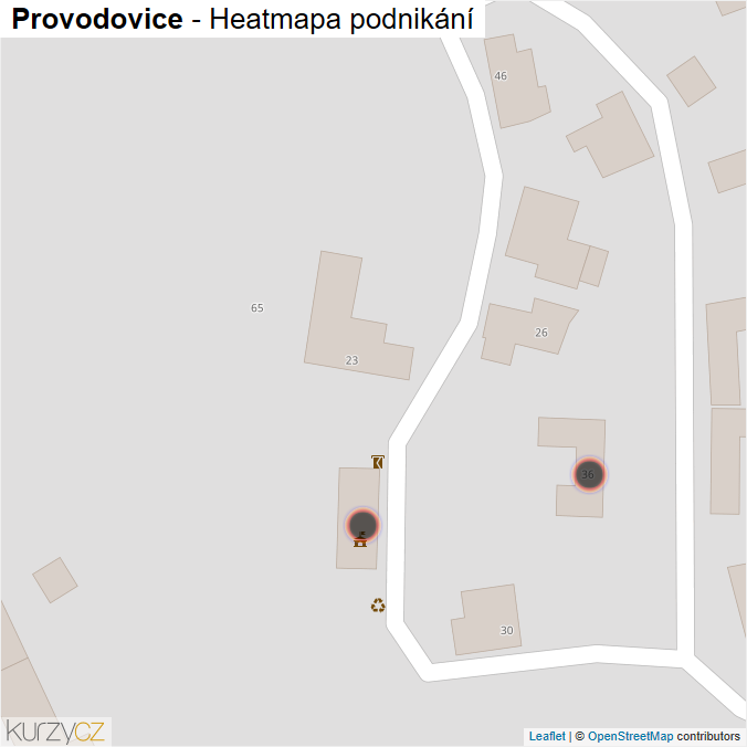 Mapa Provodovice - Firmy v obci.