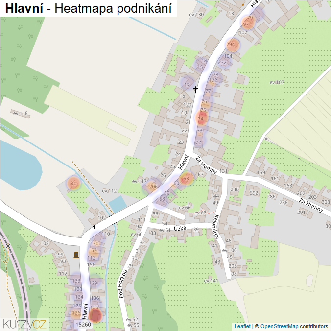 Mapa Hlavní - Firmy v ulici.