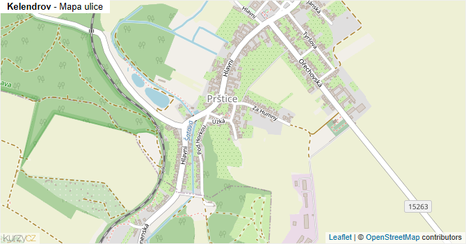 Kelendrov - mapa ulice