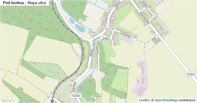 Pod horkou - mapa ulice