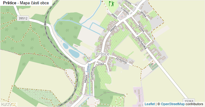 Prštice - mapa části obce