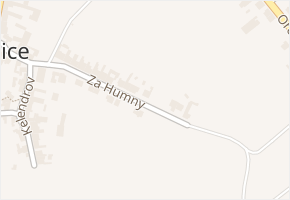 Za humny v obci Prštice - mapa ulice