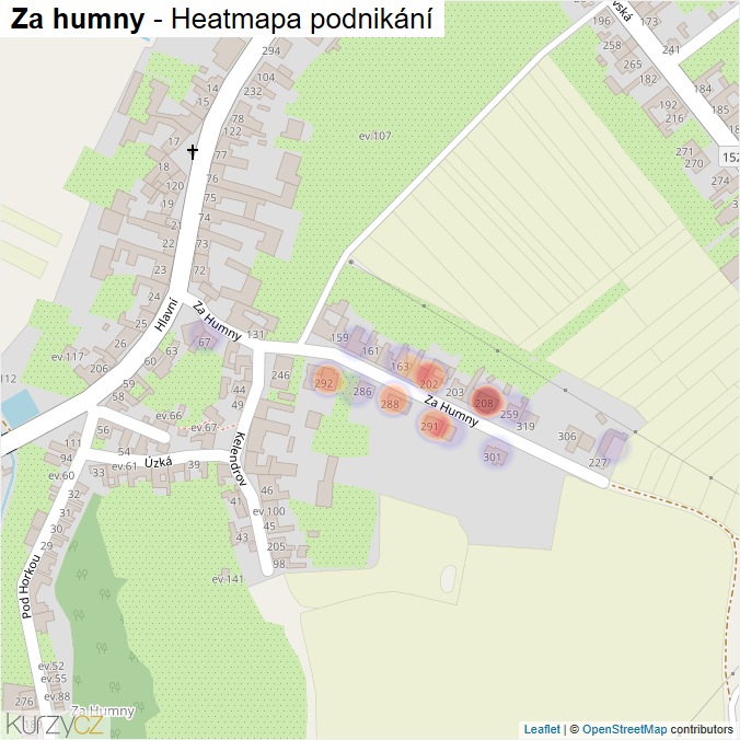 Mapa Za humny - Firmy v ulici.