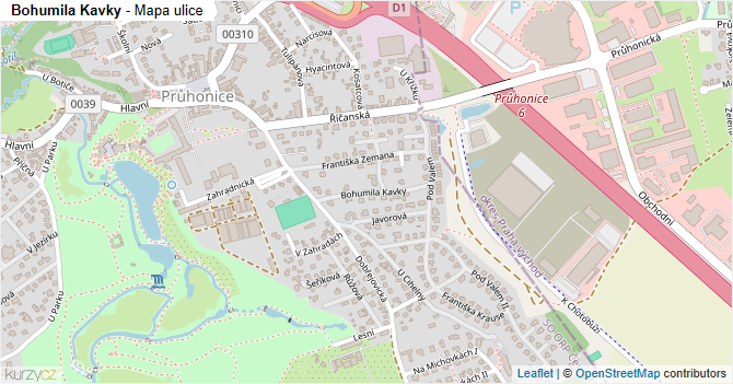 Bohumila Kavky - mapa ulice