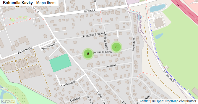 Bohumila Kavky - mapa firem