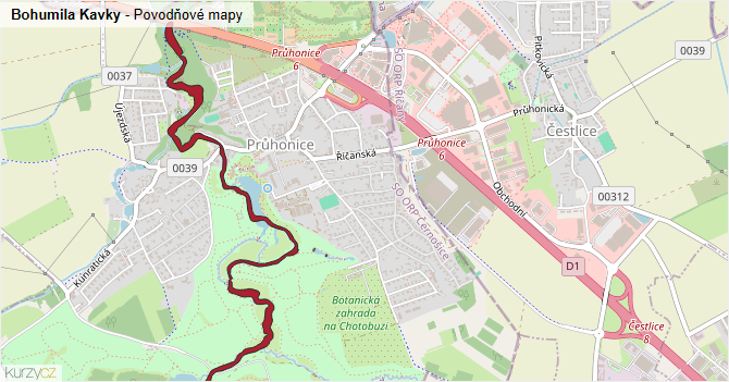 Bohumila Kavky - záplavové mapy stoleté vody