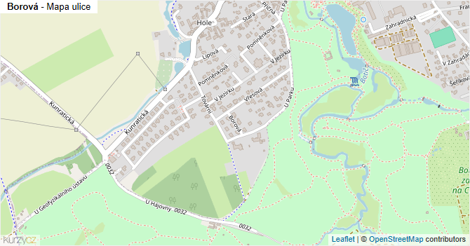 Borová - mapa ulice