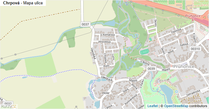 Chrpová - mapa ulice