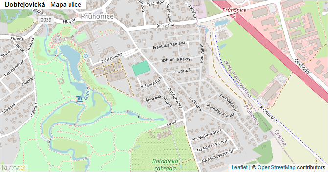 Dobřejovická - mapa ulice