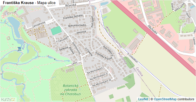 Františka Krause - mapa ulice