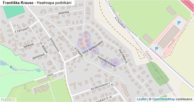 Františka Krause - mapa podnikání