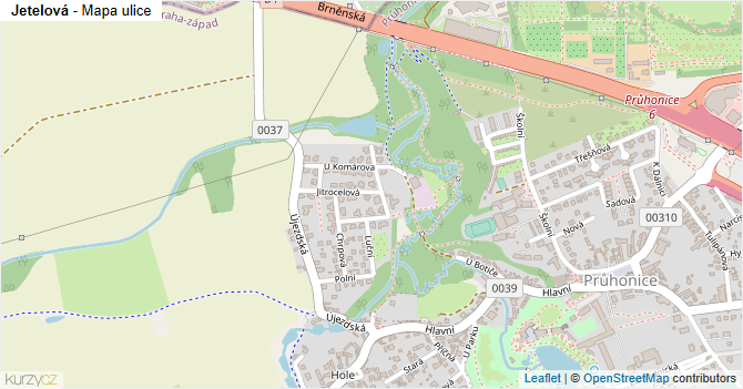 Jetelová - mapa ulice