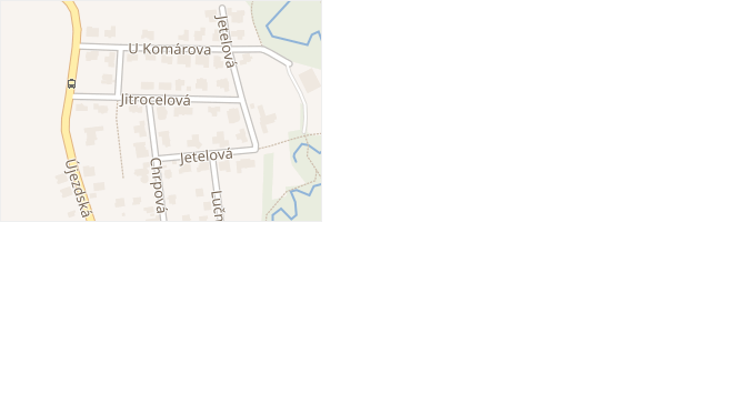 Jitrocelová v obci Průhonice - mapa ulice