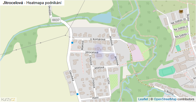 Jitrocelová - mapa podnikání