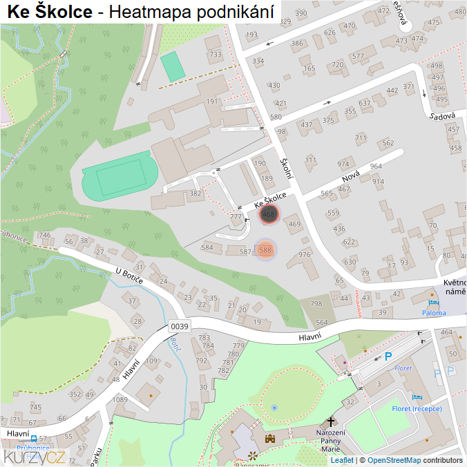 Mapa Ke Školce - Firmy v ulici.