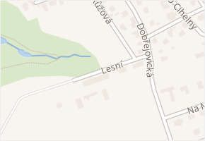 Lesní v obci Průhonice - mapa ulice